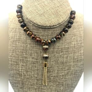 Tiger Eye Stone Prayer, Mediation, Worry Beads Tassel